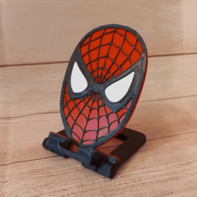 spiderman cell phone holder marvel support mobile booth 3d print model - Mito3D