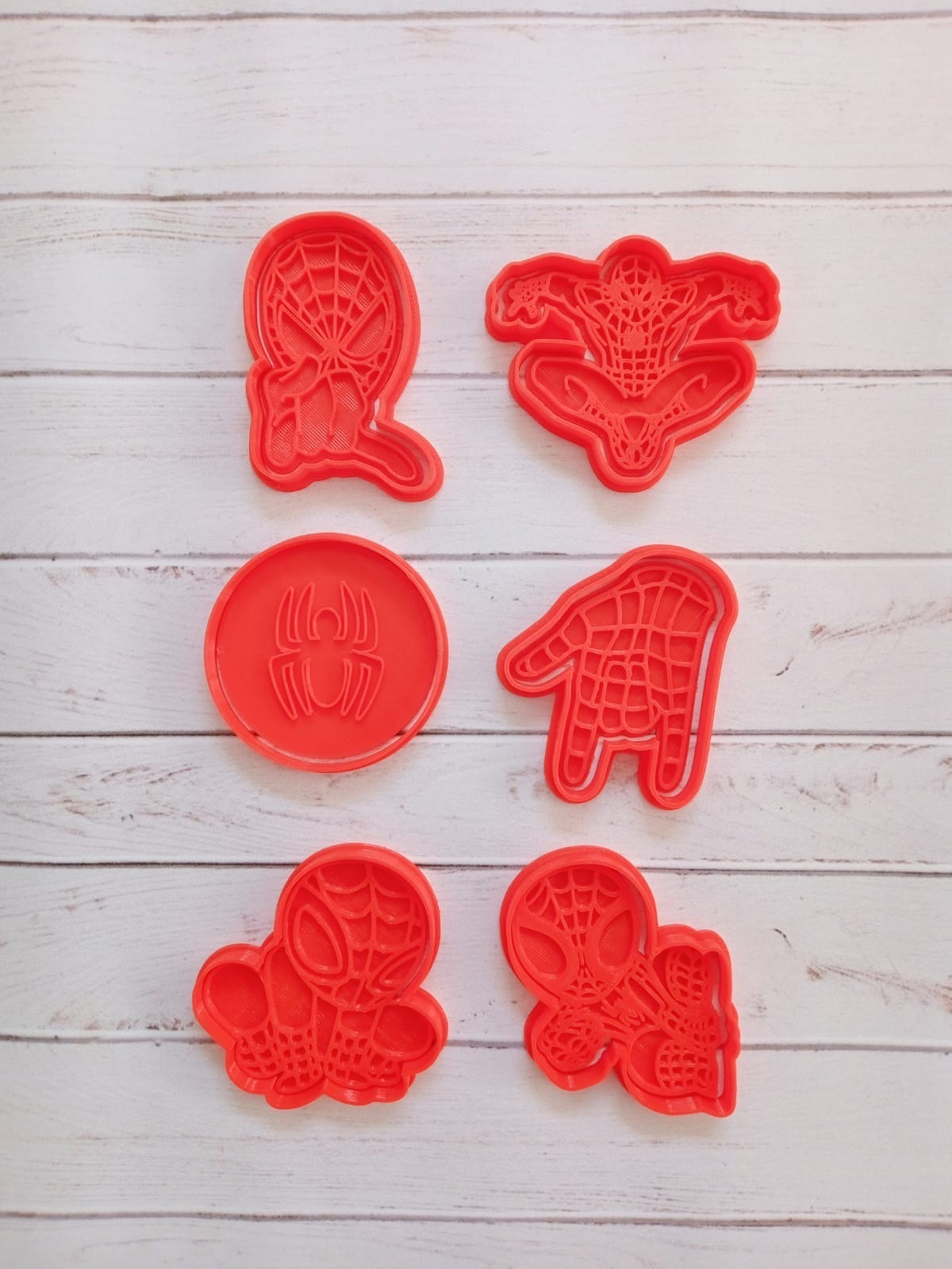 spiderman cookie cutters spider man superhero hero bakery kit pack cutting molds cookies seal stamper 3D print model - Mito3D