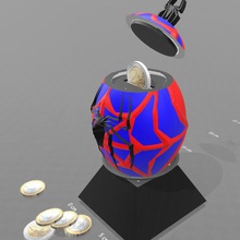 spiderman egg piggy bank gadget comics anime psl superhero spider man eggs art toy 3d print model - Mito3D