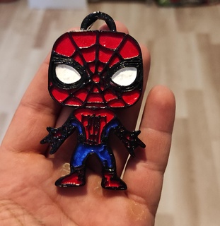 spiderman funko keychain marvel kezchain 3d print model - Mito3D