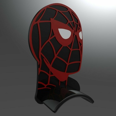 homem aranha fone ouvido ficar pé suporte parede apoiahomem ferro super homen veneno capitão américa hulk supportman spider 3d print model - Mito3D