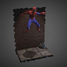 homem-aranha, inspirado diorama jogo venon o homem-aranha herói vilão marvel ironman captainamerica 3d print model - Mito3D