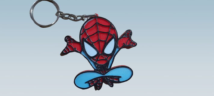spiderman keychain key rings customizable art toy 3d print model - Mito3D