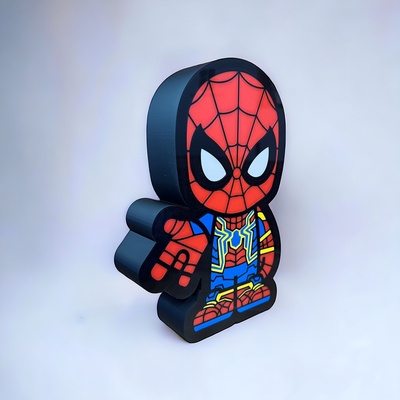 spiderman led light box spider man spider-man avengers marvel 3d print model - Mito3D