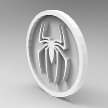 spiderman logo art keychain marvel 3d print model - Mito3D