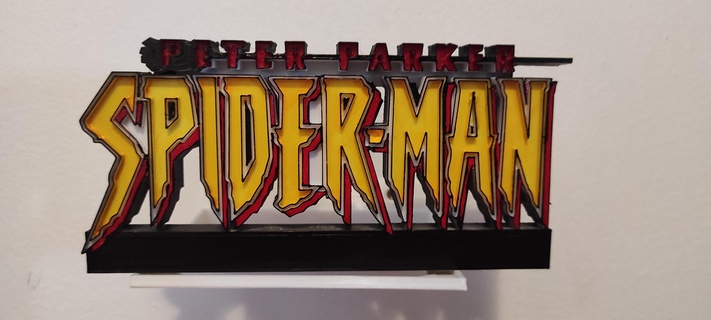 homem Aranha logotipo gadget aranha maravilha decoração pop arte funko estante prateleiras 3d print model - Mito3D