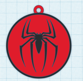 spiderman logo keychain Various spider-man marvel comics superhero red and black stan lee steve ditko fan 3d printing design gift collection merchandising character powers web adventures action exciting 3d print model - Mito3D