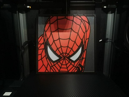 spiderman mural 4 colors wall art spider drawing lithophanes animal man 3d print model - Mito3D