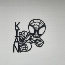 spiderman personalized wall hanging art marvel 2d kids 3d print model - Mito3D
