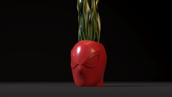 uomo Ragno fioriere pentola pentole vaso interni fiori impianti meraviglia eroe supereroe design arte 3d print model - Mito3D