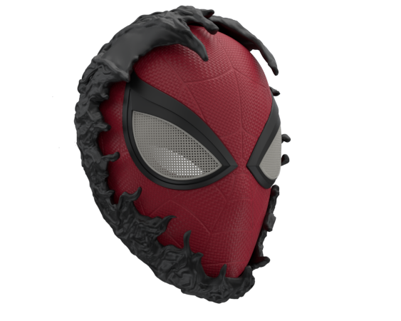 hombre araña ps5 casco veneno juego mcu cara concha media medio juguete 3D print model - Mito3D