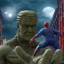 spiderman hombre arena juguete estatua marvel sandman printble impresión 3d héroe araña acción 3d print model - Mito3D