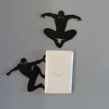spiderman silhouette wall art lightswitch decoration 3d print model - Mito3D