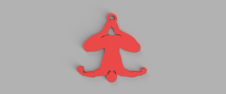spiderman pendant keychain - earring 3d print model - Mito3D