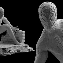 Örümcek Adam heykel 3d Yazdır spider man şekil model hayret Sanat 3dprint print 3dprinted 3d print model - Mito3D