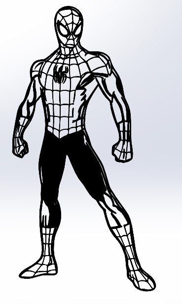 hombre araña superhéroe logo Arte anime animado 3D print model - Mito3D