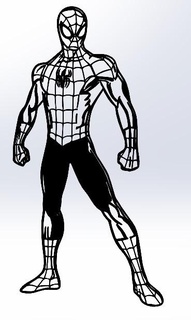 Örümcek Adam süper kahraman logo Sanat anime animasyonlu 3d print model - Mito3D