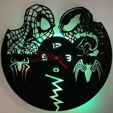 spiderman venom clock comics kids decoration 3d print model - Mito3D