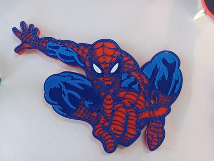 spiderman wall art - dynamic pose keyhole back 2d color marvel spidey amazing incredible pause layer 3d 3d print model - Mito3D