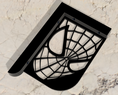 spiderman wall shelf bracket square deco avengers hero spider fastening 3d print model - Mito3D