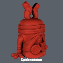 spiderminion homecoming easy print no support art figure sculpture spiderman supportless 3d print model - Mito3D