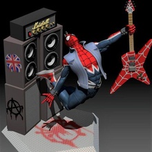 spiderpunk marvel spiderverse collectibles status 3dprinting 3d print model - Mito3D
