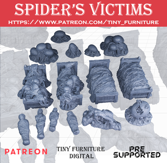 spiders attack Game miniatures tabletop wargames roleplaying pathfinder dungeons and dragons terrain fantasy 28mm 3d print model - Mito3D