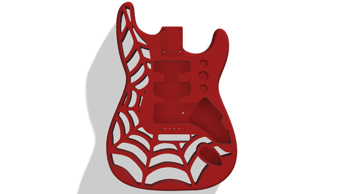 örümcek ağı çamurluk stratokaster standart vücut gadget gitar elektrik müzikal enstrüman 3d baskı strat tasarım müzik kaya özel nostaljik parçalar kendin yap model müzisyen meraklı 3d print model - Mito3D