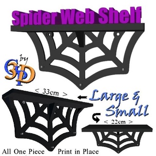 spiderweb shelf spooky haunted house decor spider web halloween home shelves wall hanging easy wiccan gothic crystals art large cobweb 3d print model - Mito3D