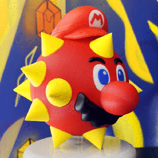 spike ball Mario super bros Meraviglia gioco nintendo energia up palla domanda bloccare interruttore 64 wii poder 3d print model - Mito3D