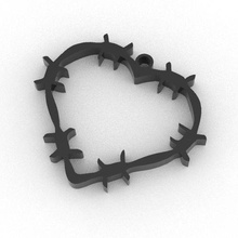 spike heart rings 3d print model - Mito3D