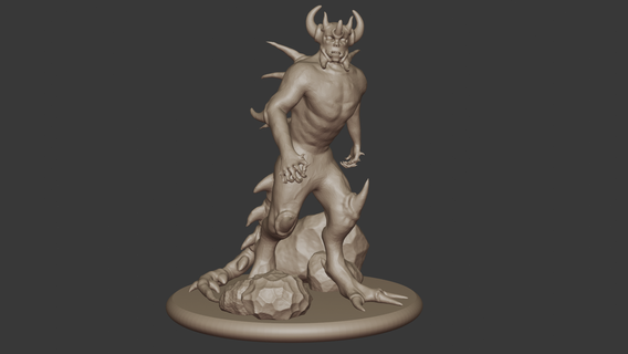 pointu démon 3d modèle impression art mixeur miniatures ouvrages d'art 3dart 3dmodel blender3d figurines rats jeu plateau Jeux figure highpoly 3d print model - Mito3D