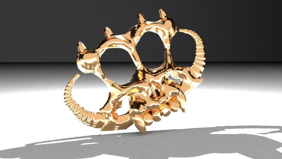 spiked skull brass knuckles rings 3d print model - Mito3D