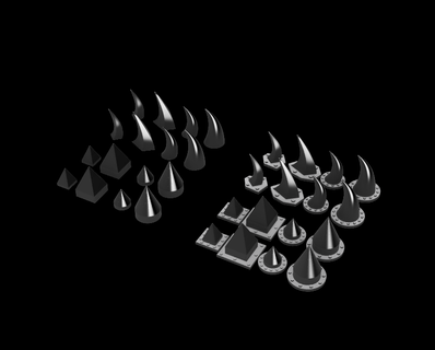picchi corna grot serbatoio tavolo superiore guerra GAMMING terreno ork 3d print model - Mito3D