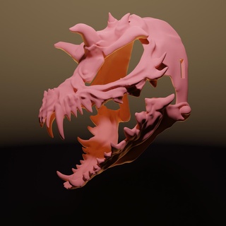 spiky skulldog mask halloween skull dog hellhound demon spirit furry base head 3d print model - Mito3D