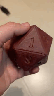 spindown d20 holding d20 says box says holding dnd mtg  3d print model - Mito3D