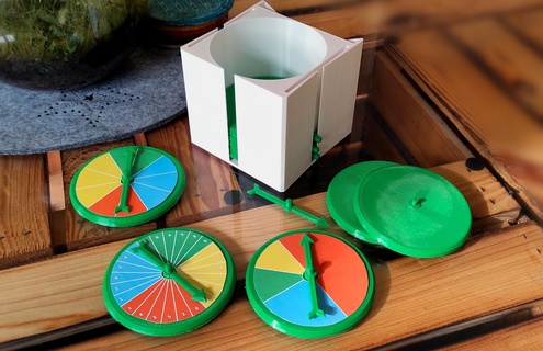 spinner roda fortuna toca discos gl Cksrad jogos ensino ferramenta material educacional probabilidade estocástico disco jogo discar prato 3d print model - Mito3D