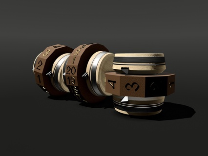 spinner barrel dice set accessories gift medieval rpg spin roll rolling d20 dnd d6 d12 d10 d8 3d print model - Mito3D