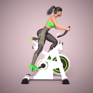 spinning class girl 2 sport bike woman power gym spinningclass fit fitness cycleclass 3d print model - Mito3D