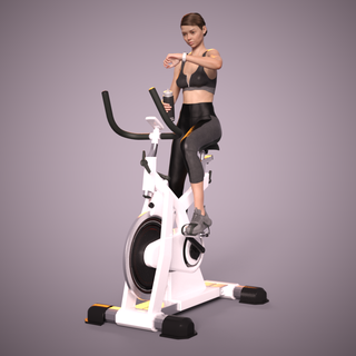 spinning class girl 3 sport bike woman power gym spinningclass fit fitness cycleclass 3d print model - Mito3D