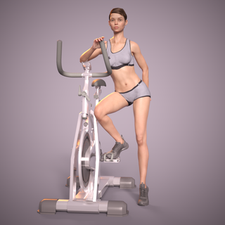 spinning class girl 4 sport bike woman power gym spinningclass fit fitness cycleclass 3d print model - Mito3D