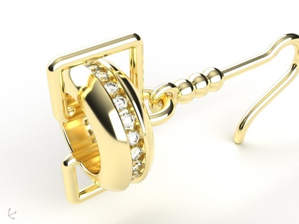 Filatura orecchini orecchino design tolleranza stl oro fascino pendente 3d print model - Mito3D