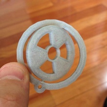 spinning radiation sign key chain jewelry charm hazard keychain symbol keychains 3d print model - Mito3D