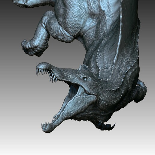 Spinosaurus Drachen Fantasie Spielzeug Skulptur Tier Dinosaurier Dino 3D print model - Mito3D