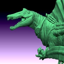 spinosaurus artificer - presupported d&d dinosaur hero game suchomimus baryonyx spino jurassic park dungeons dragons dino miniature tabletop rogue 3d print model - Mito3D