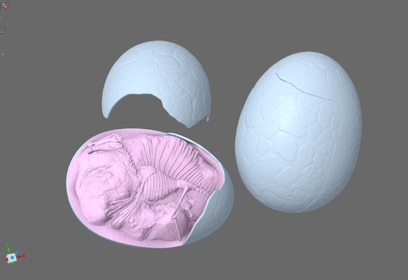 spinosaurus huevo fósil bebé dinosaurio huevos juguete arte huesos esqueleto jurásico espinelagarto 3d print model - Mito3D