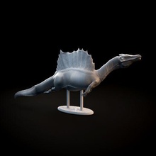 spinosaurus nager art dinosaure reptile disparu créature bête animal épine aegyptiacus carnivore l'eau africain faune prédateur lézard miniature figure imprimable 3d print model - Mito3D