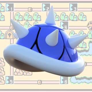 spiny shell inspired super mario bros gaming collectible nintendo powerup iconic blue popculture decor fanart mariobros spinyshell 3d print model - Mito3D