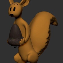 spip spirou squirrel companion animal figure figurine toy 3d print model - Mito3D