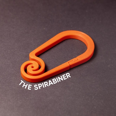 spirabiner - spiral carabiner sping springload lock keyholder keychain 3d print model - Mito3D